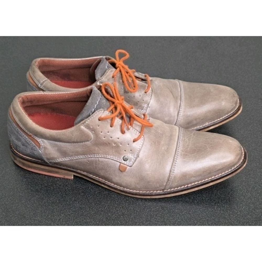 Bullboxer Brevos Oxford Loafer Leather Brown Lace Up Men 10 Business Casual